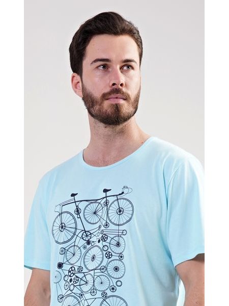 Pánské pyžamo šortky Kolo - mentolová