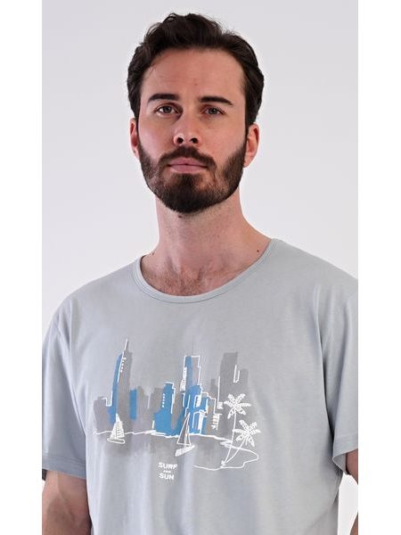 Pánské pyžamo šortky Bruno - šedá