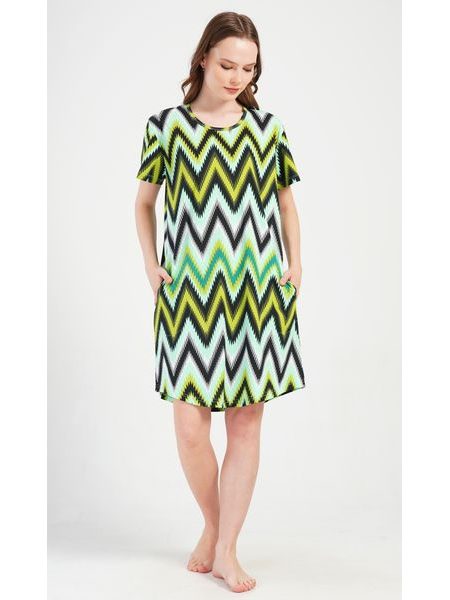 Dámské domácí šaty s krátkým rukávem Zuzana - zelená