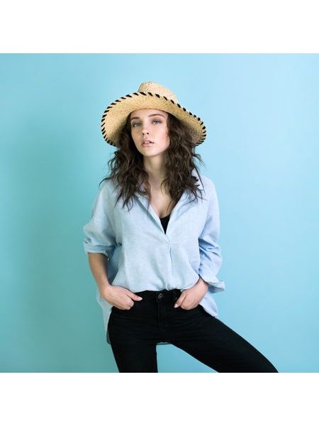 Klobouk letní dámský s černou mašlí