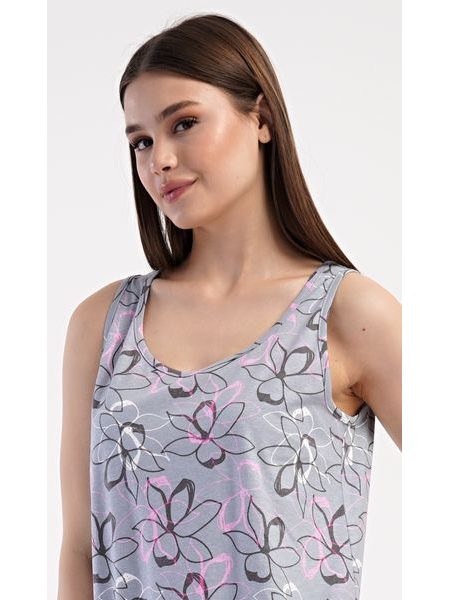 Dámská noční košile na ramínka Mia - šedá