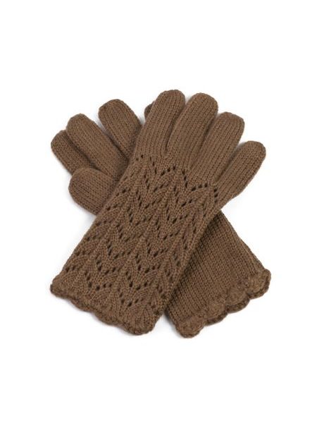 Dámské ažurové rukavice hnědé