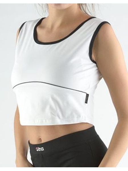 Dámský top tílko, širší ramínka, šité 97020P - bílá černá