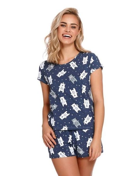 Dámské pyžamo Lily tmavě modré s medvědy