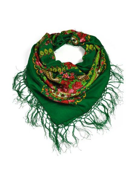 Vzorovaný lidový šátek černý