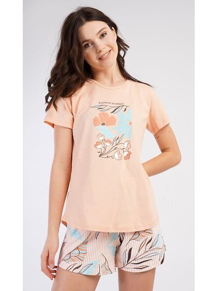 Dámské pyžamo šortky Melissa - meruňková