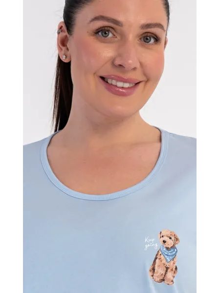Dámské pyžamo kapri Toy pudl - světle modrá