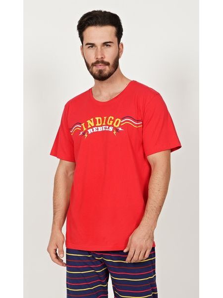 Pánské pyžamo kapri Indigo - červená