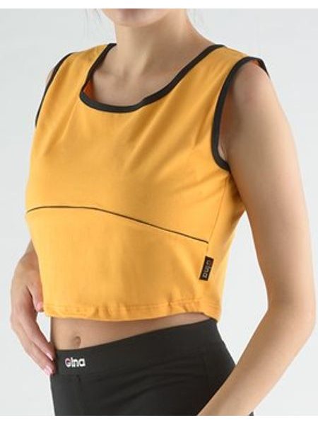 Dámský top tílko, širší ramínka, šité 97020P - oranžová černá