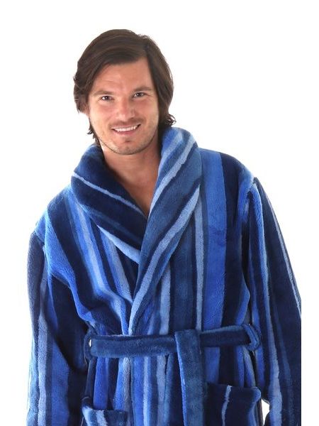 Pánský dlouhý župan se šálovým límcem JOE modrá