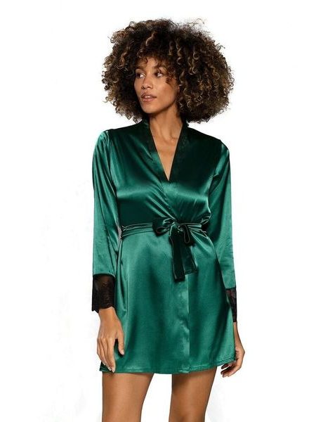 Saténový župan Hailey zelený