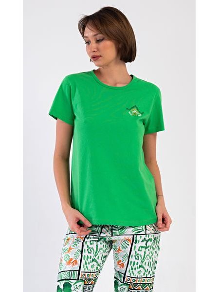 Dámske pyžamo kapri Janette - zelená