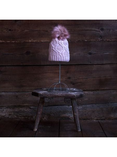 Sada zimní čepice a šály růžová