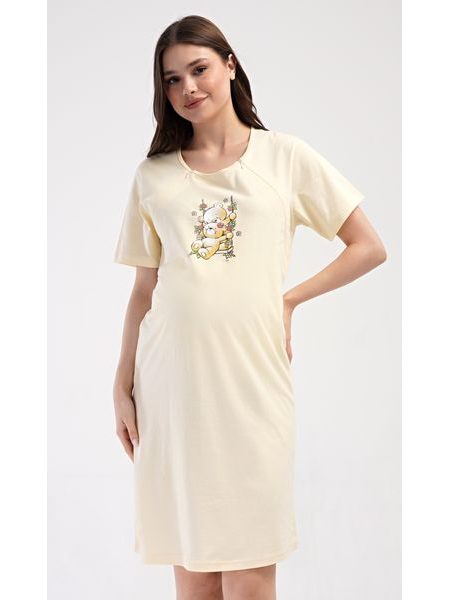 Dámská noční košile mateřská Medvídci - žlutá