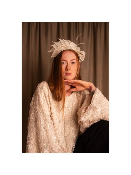 Fascinátor - modrozelený