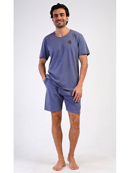 Pánské pyžamo šortky Pes - tmavě šedá