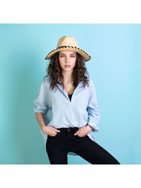 Klobouk letní dámský s černou mašlí