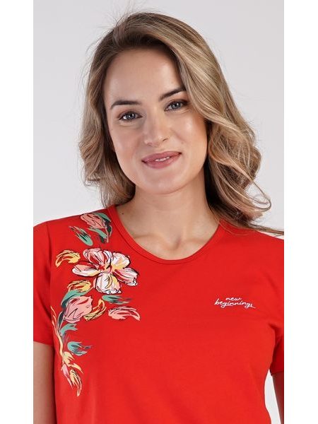 Dámské pyžamo šortky Sofie - červená