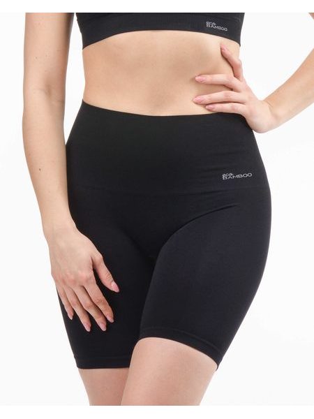 Boxerky s dlouhou nohavičkou a zpevněným pasem EcoBamboo - Černá