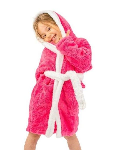 Dívčí soft župan Králíček tmavě růžový s oušky