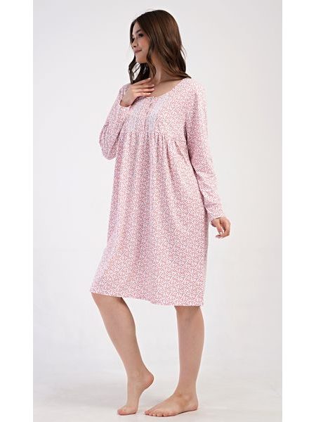 Dámská noční košile s dlouhým rukávem Julie - meruňková