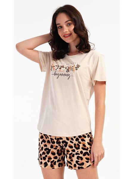 Dámské pyžamo šortky Laura - smetanová