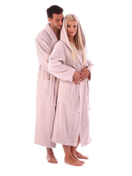 Unisex župan se šálovým límcem ATHENA oříšková