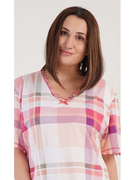 Dámská noční košile s krátkým rukávem Catherine - lososová