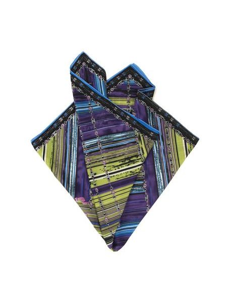 Krásný šátek zdobený abstraktním motivem - tmavomodrý