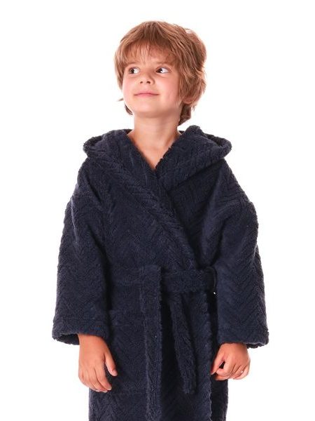 Dětský župan s kapucí Athena tmavě modrý