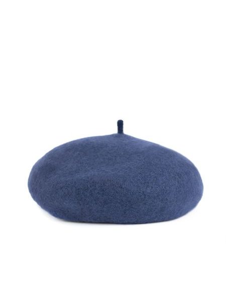 Klasický francouzský baret s anténkou, fialovo-růžový