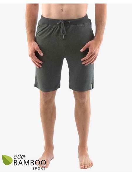 GINA pánské kraťasy pánské, krátké, šité, klasické, jednobarevné ECO Bamboo Sport 93018P - tm. šedá
