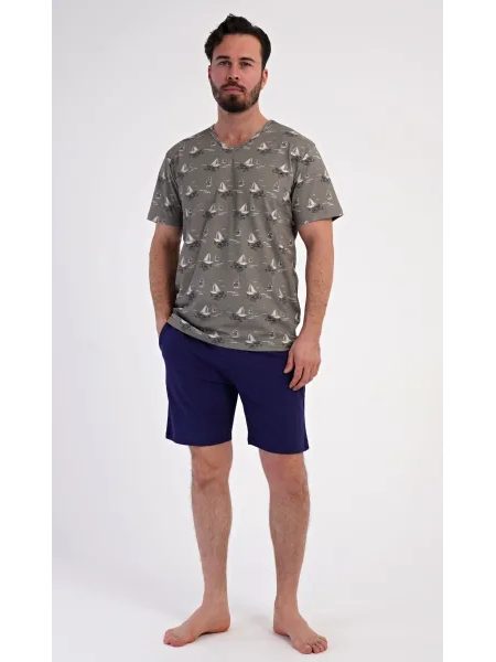 Pánské pyžamo šortky Arny - khaki