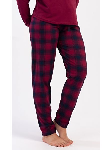 Dámské pyžamo dlouhé Emma - vínová