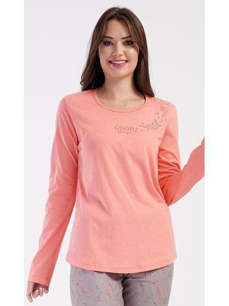 Dámské pyžamo dlouhé Good things - meruňková