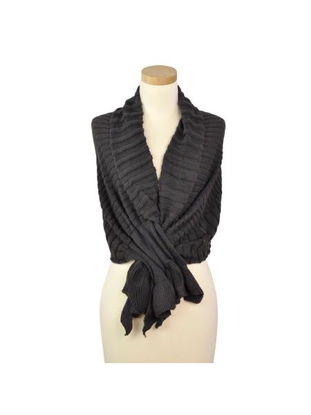 Pletený přehoz přes ramena - tmavě šedý