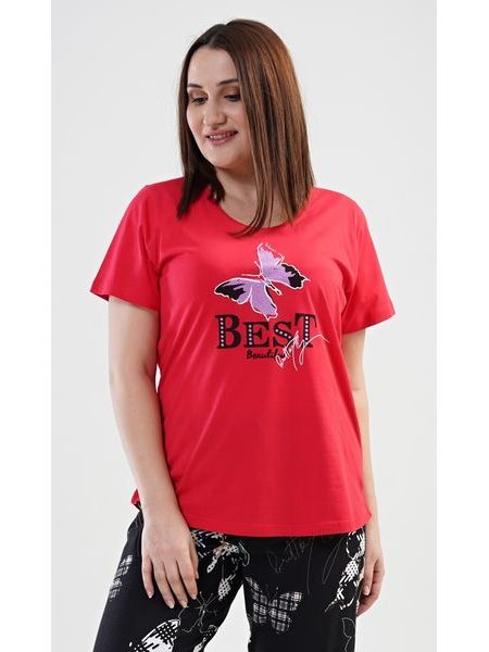 Dámské pyžamo kapri Lenka - červená