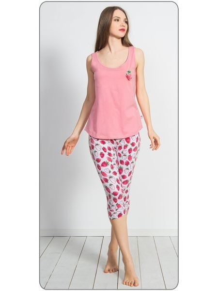 Dámské pyžamo kapri Jahoda - světle lososová