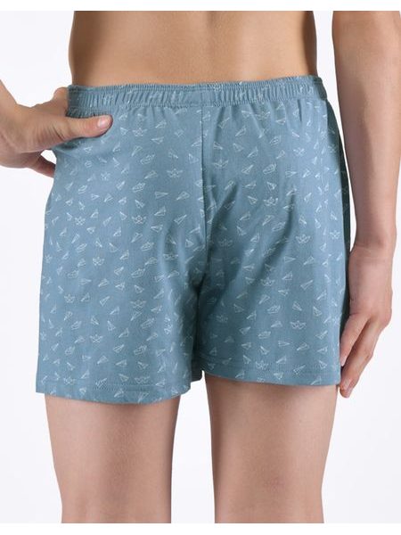 Dětské trenky volné chlapecké, šité, s potiskem - kouřová bílá