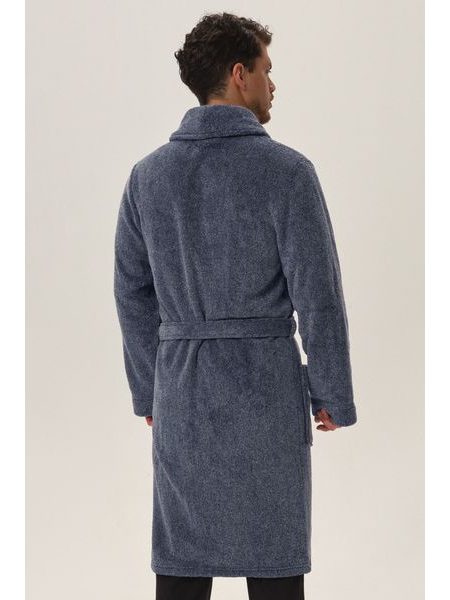 Hřejivý pánský župan Hug melírovaný modrý