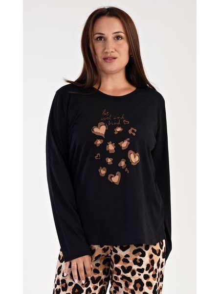 Dámské pyžamo dlouhé Anna - černá