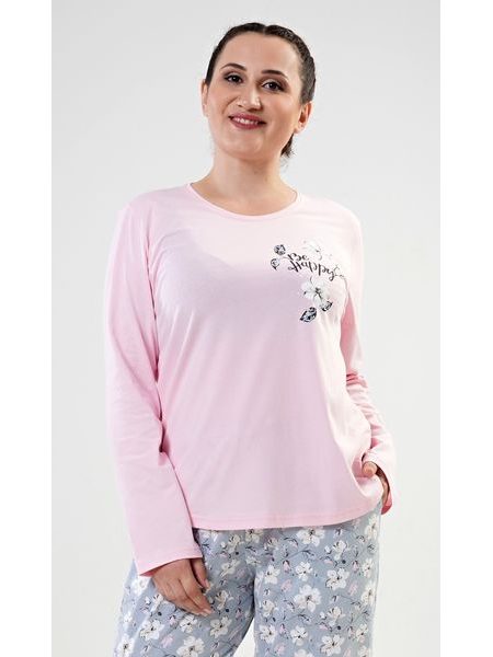Dámské pyžamo dlouhé Valerie - světle růžová