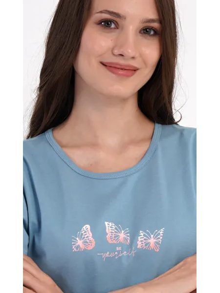 Dámské pyžamo kapri Motýl - modrošedá