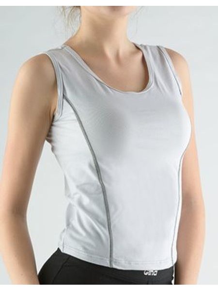 Dámské tílko, širší ramínka, šité 98021P - šedobílá tm.popel
