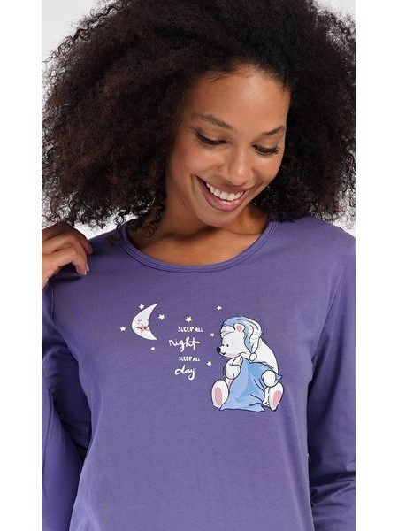 Dámské pyžamo dlouhé Good night - modrošedá