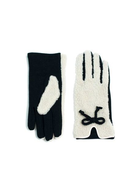 Rukavice s kožíškem černo-bílý