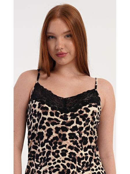 Dámská noční košile na ramínka Audrey - hnědá