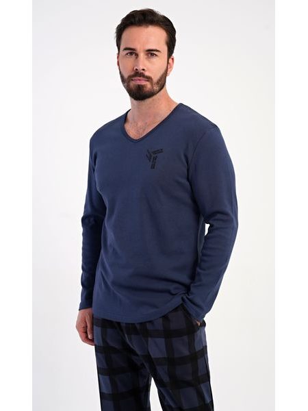 Pánské pyžamo dlouhé Erik - tmavě šedá