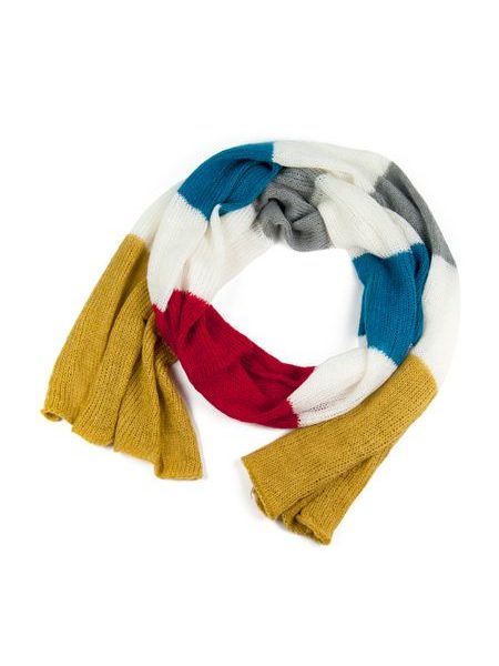 Pruhovaný mohérový šál - mix barev