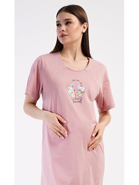 Dámská noční košile mateřská Sweet - starorůžová